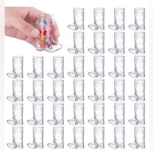 36 Plastic cowboy shot glasses for parties NIB